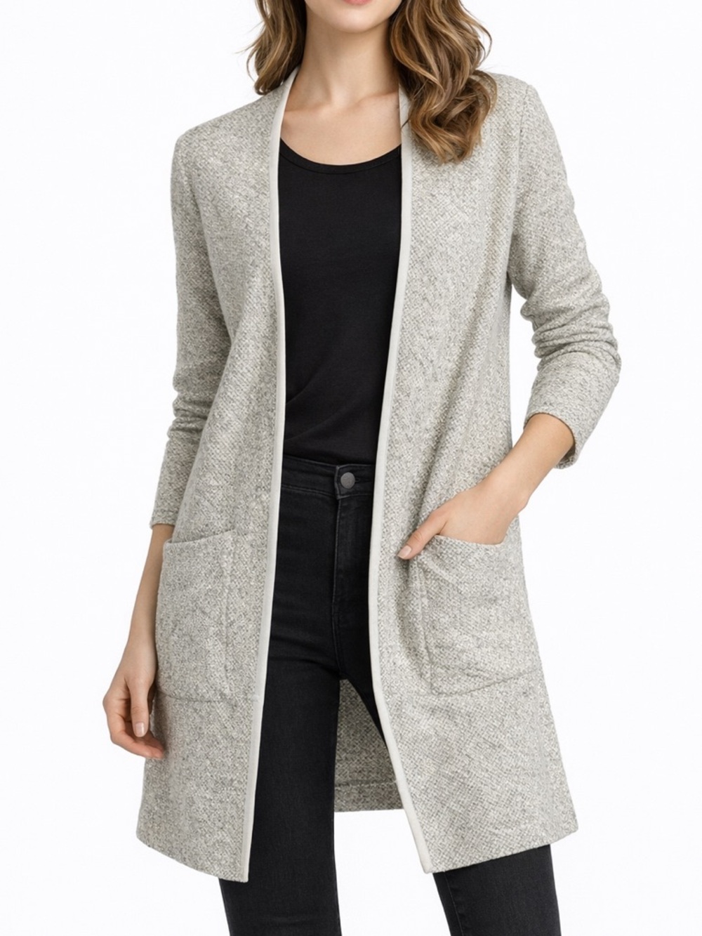 3/$25 Dynamite Open Front Cardigan Light Grey Size M